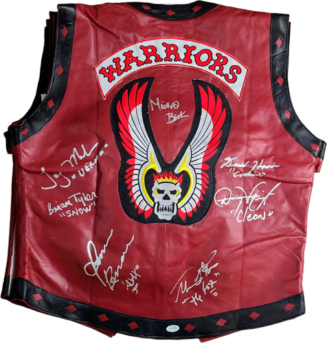 The Warriors Movie Cast Autographed Leather Vest Exact Proof