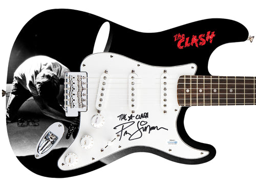 The Clash Paul Simonon Autographed Fender 1/1 Custom Graphics Photo Guitar