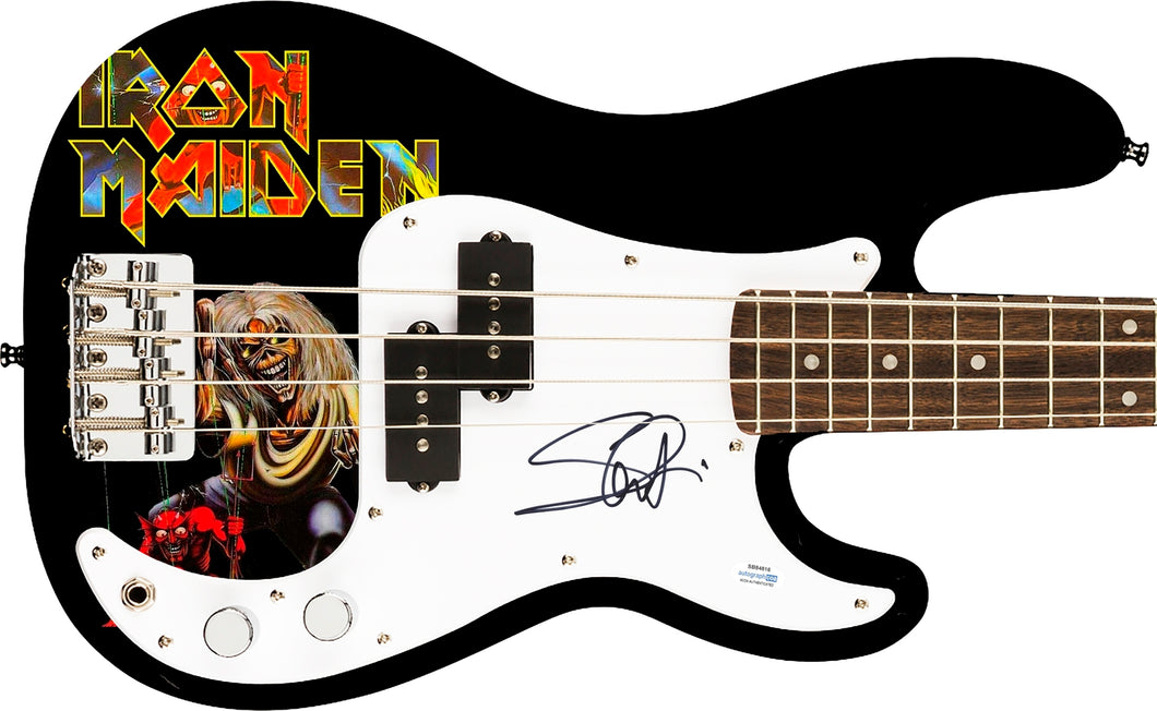Iron Maiden Steve Harris Autographed 1/1 Custom Graphics Bass Guitar