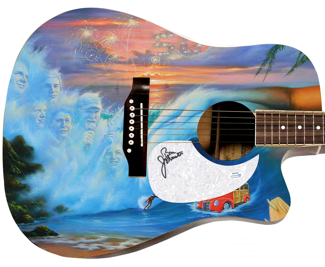 The Beach Boys Bruce Johnston Autographed Signed 1/1 Custom Graphics Photo Guitar