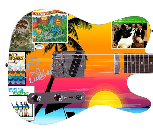 The Beach Boys Johnston Marks Mike Love Signed Graphics Guitar ACOA Exact Proof