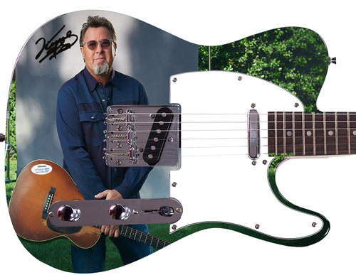 Vince Gill Autographed Signed Stunning Nature Graphics Photo Guitar