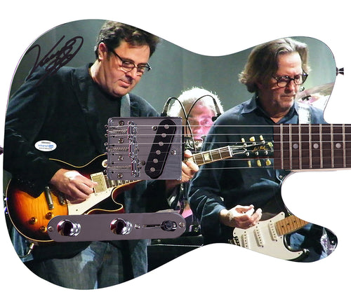 Vince Gill Autographed Signed Eric Clapton Live Graphics Photo Guitar