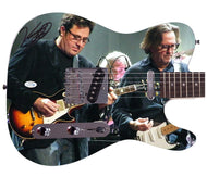 Vince Gill w Eric Clapton Signed Custom Graphics Photo Guitar