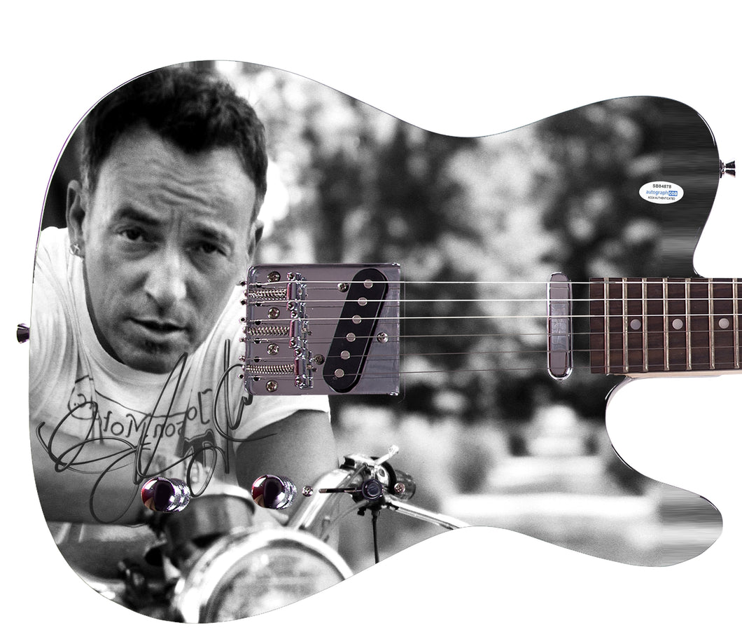Bruce Springsteen Born To Ride Autographed Custom Graphics Guitar