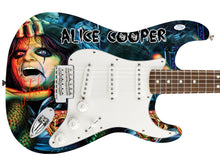 Load image into Gallery viewer, Alice Cooper Autographed Skull Snakes Photo Graphics Strat Guitar
