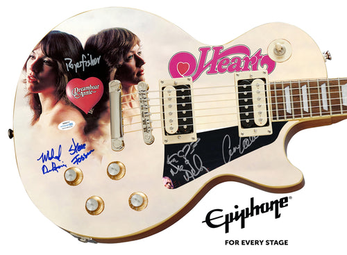 Heart Autographed Epiphone Les Paul Custom Graphics Guitar Exact Proof