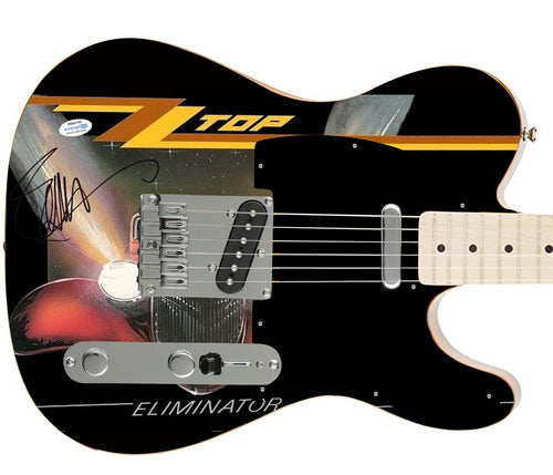 ZZ Top Billy Gibbons Signed Fender Eliminator Album Lp CD 1/1 Custom Graphics Photo Guitar