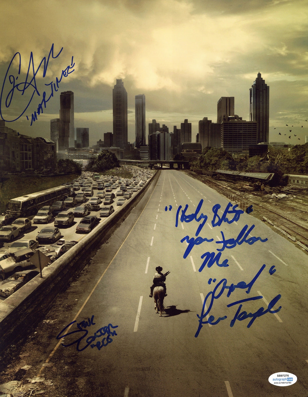 Lew Temple Steve Coulter Jose Pablo Cantillo Autographed Signed 11x14 Walking Dead Photo