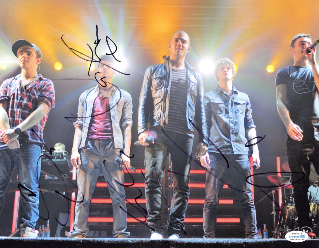 The Wanted Band Autographed Signed 11x14 In Concert Photo