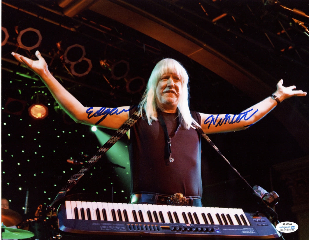 Edgar Winter Autographed Signed 11x14 Rock Star on Stage Photo