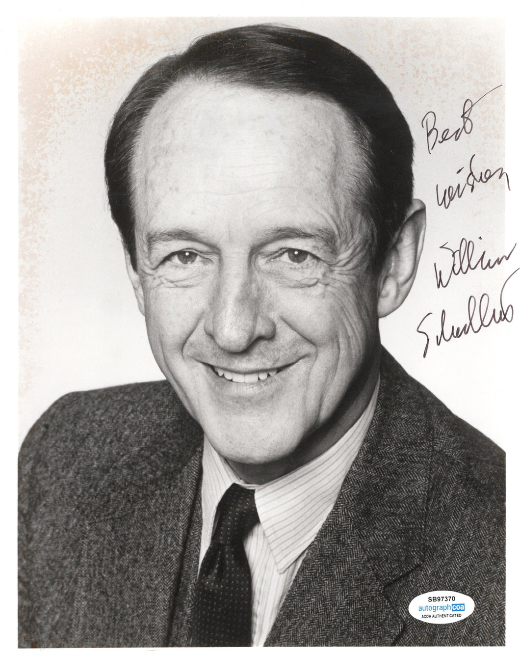 William Schallert Autographed Signed 8x10 b/w Portrait Photo Patty Duke Show