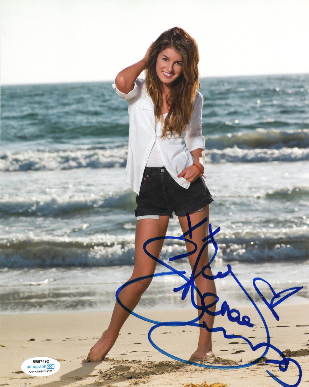 Shenae Grimes Autographed Signed 8x10 Sexy Legs Beach Photo 90210