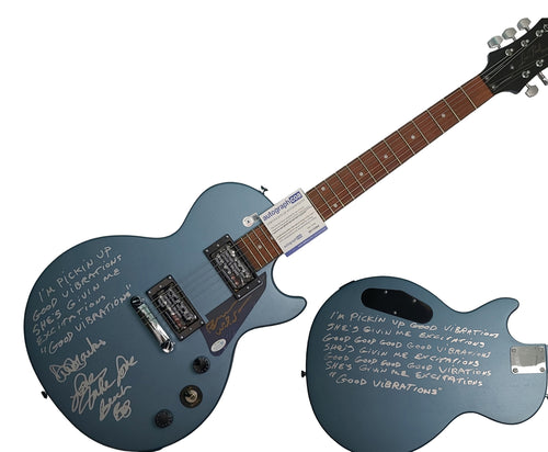 The Beach Boys Signed Epiphone Guitar w Good Vibrations Lyrics Exact Proof