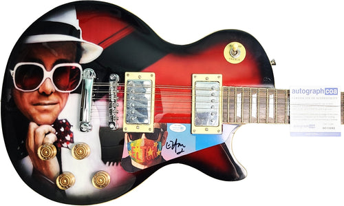 Elton John Autographed Hand Painted 12-String Airbrushed Art 1/1 Guitar