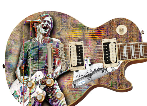 Bryan Adams Signed Live Artistic Painting Graphics Epiphone Les Paul Guitar