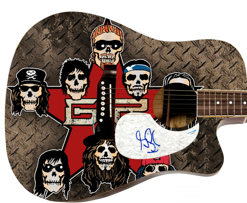 Guns n Roses Gilby Clarke Signed Skulls N Roses Custom Graphics Guitar