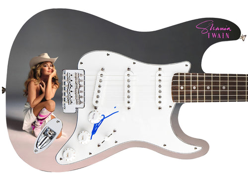 Shania Twain Autographed Topless Nude 1/1 Custom Graphics Guitar