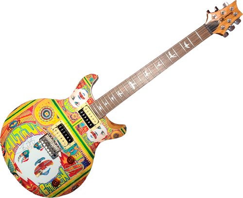 Carlos Santana Hand Signed Corazon Art Graphics PRS SE Guitar w Case