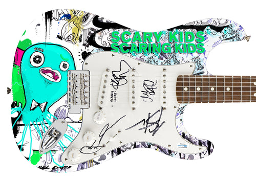 Scary Kids Scaring Kids Autographed Signed Photo Graphics Guitar