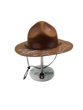 Load image into Gallery viewer, Sgt. Slaughter Signed Drill Sergeant Hat w Display Stand 4 Quotes &amp; Sketch
