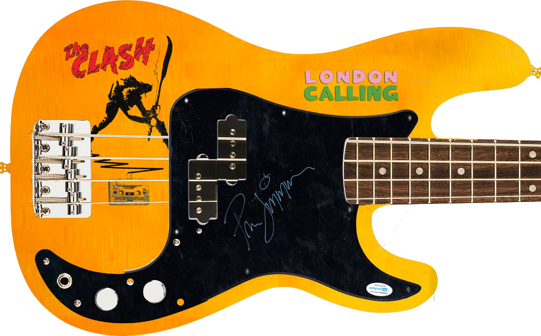 The Clash Paul Simonon London Calling Album Cd Signed 1/1 Graphics Photo Bass Guitar