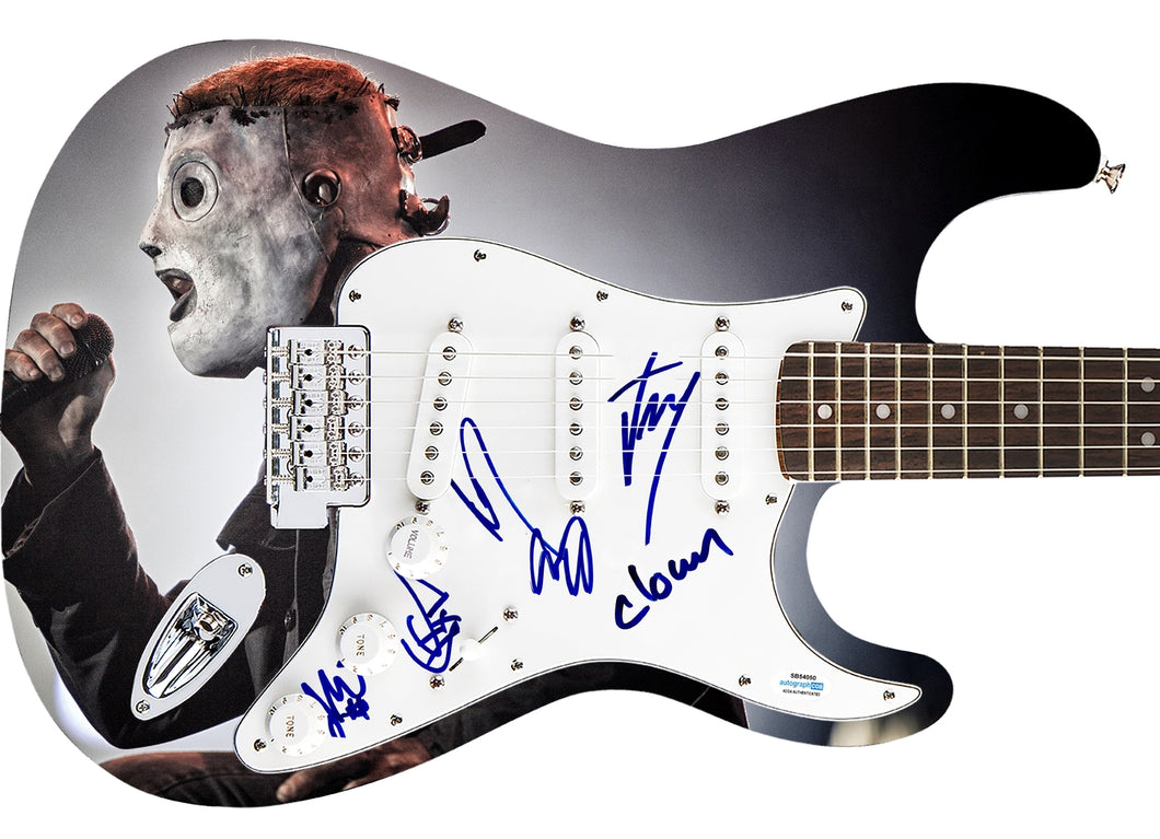 Slipknot Autographed Signed 1/1 Fender Graphics Photo Guitar