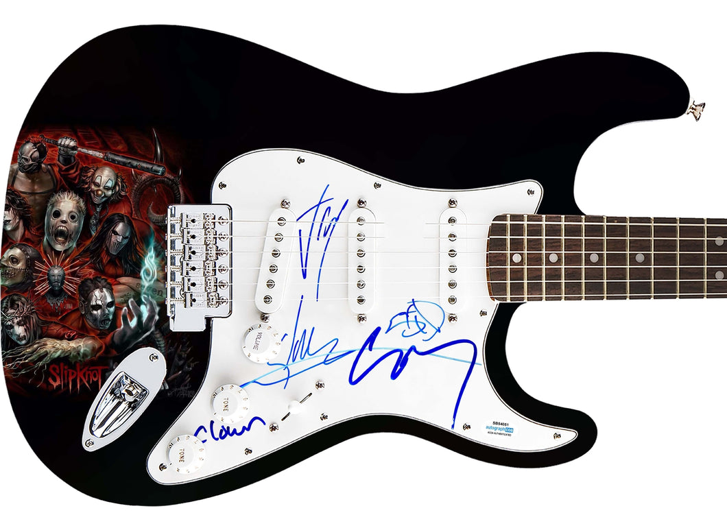Slipknot Autographed Signed 1/1 Fender Graphics Guitar Exact Video Proof