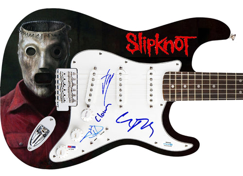 Slipknot Autographed Signed 1/1 Fender Graphics Guitar Exact Video Proof