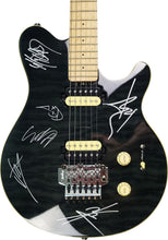 Load image into Gallery viewer, Slipknot Autographed Sterling Music Man Sub AX4 Series Black Quilted Electric Guitar
