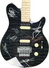 Load image into Gallery viewer, Slipknot Autographed Sterling Music Man Sub AX4 Series Black Quilted Electric Guitar
