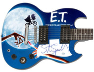 Steven Spielberg Autographed Custom Graphics E.T. Poster Photo Guitar
