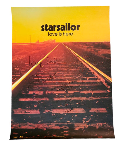 Starsailor Autographed 18x24 Love Is Here Album Lp Cd Poster