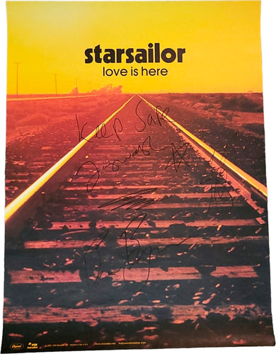 Starsailor Autographed 18x24 Love Is Here Album Lp Cd Poster