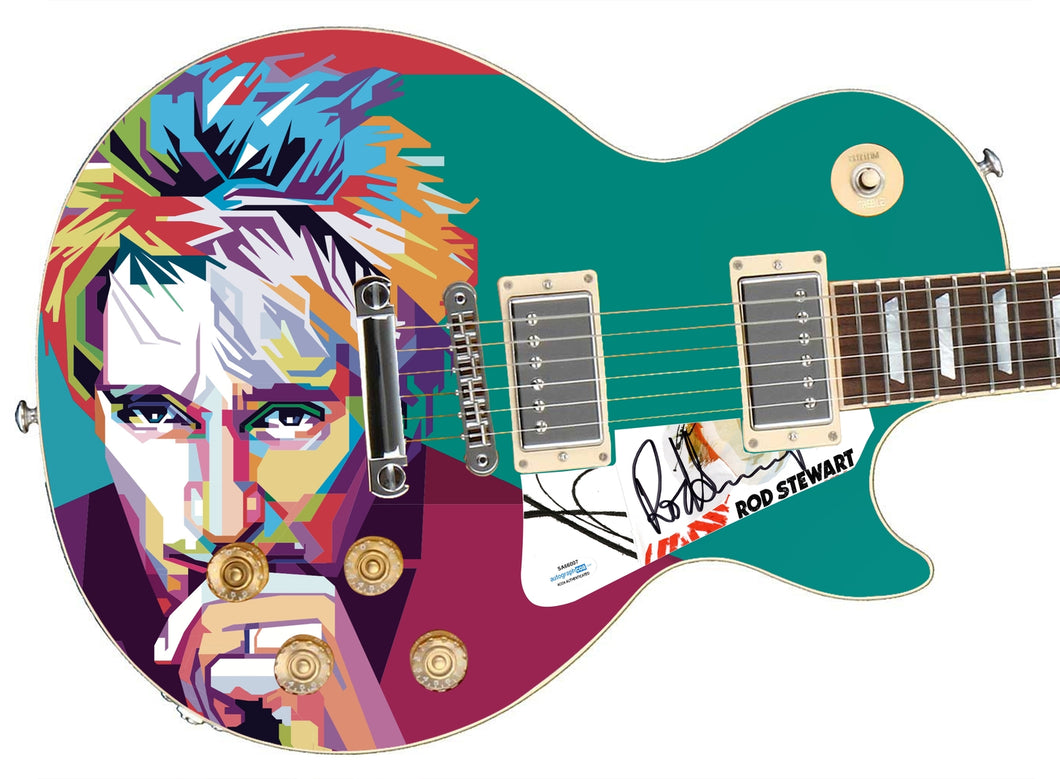 Rod Stewart Autographed Epiphone 1/1 Custom Graphics Guitar