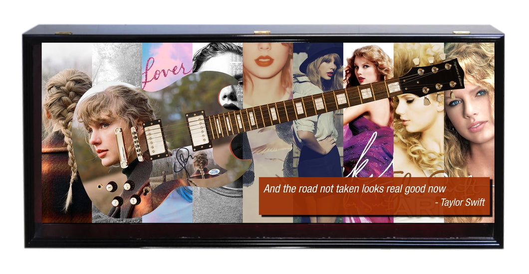 Taylor Swift Autographed Custom Graphics Guitar Shadowbox Display