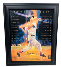 Load image into Gallery viewer, Ted Williams Autographed Framed Boston Red Sox Hit List Photo Green Diamond
