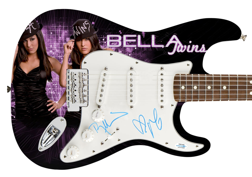 The Bella Twins Autographed Signed Photo Graphics Guitar