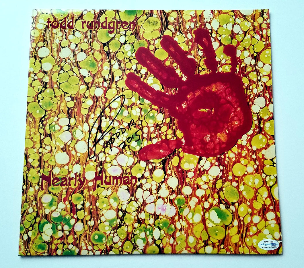 Todd Rungren Autographed Signed Nearly Human Album Lp Cover