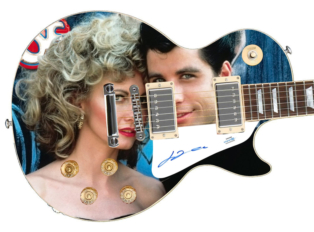 John Travolta Grease Autographed Custom Graphics 1/1 Photo Guitar