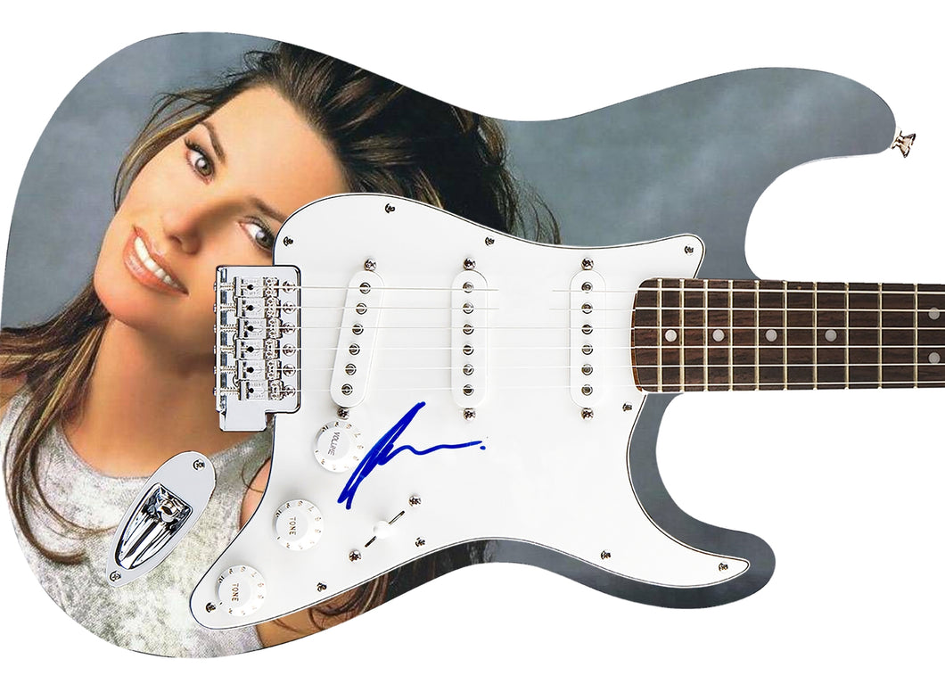 Shania Twain Autographed Signed 1/1 Custom Graphics Photo Guitar