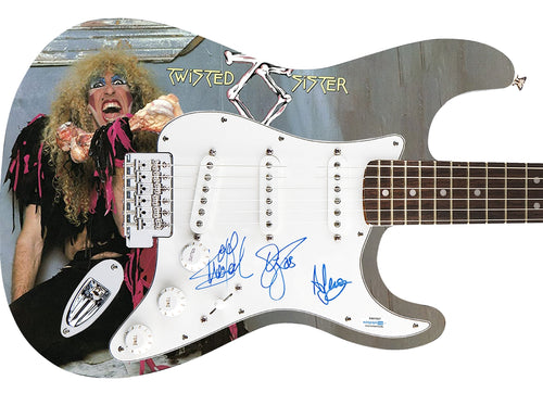 Twisted Sister Autographed Signed 1/1 Custom Graphics Photo Guitar
