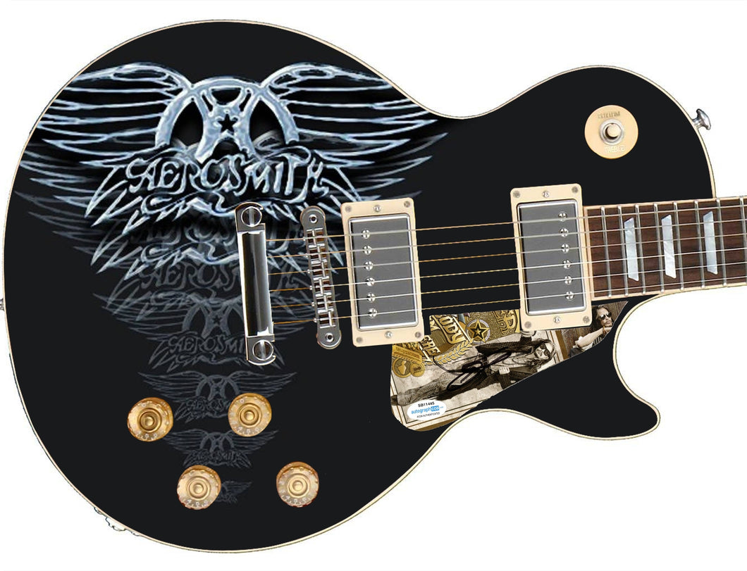 Aerosmith Steven Tyler Autographed Signed 1/1 Custom Graphics Photo Guitar
