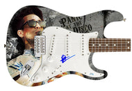 Panic! At The Disco Brendon Urie Signed 1/1 Custom Graphics Photo Guitar