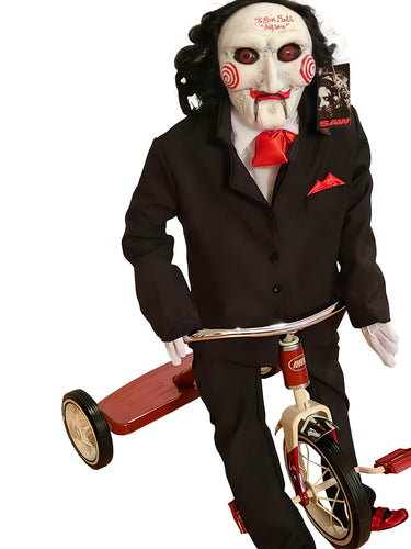 Tobin Bell Autographed Saw Jigsaw Billy Puppet Doll with Tricycle BAS Witness