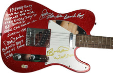 Load image into Gallery viewer, The Beach Boys Signed Fender Guitar w Surfin USA Lyrics Exact Proof BAS Witness
