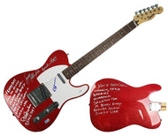 The Beach Boys Signed Fender Guitar w Surfin USA Lyrics Exact Proof BAS Witness
