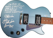 Load image into Gallery viewer, The Beach Boys Signed Epiphone Guitar w Good Vibrations Lyrics Exact Proof BAS
