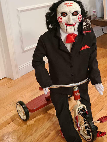 Tobin Bell Autographed Saw Jigsaw Billy Puppet Doll with Tricycle JSA Witness