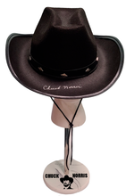 Load image into Gallery viewer, Chuck Norris Autographed Cowboy Hat w Display Stand JSA Witness
